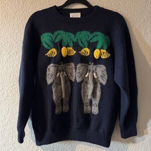 Vintage Wool Elephant Sweater